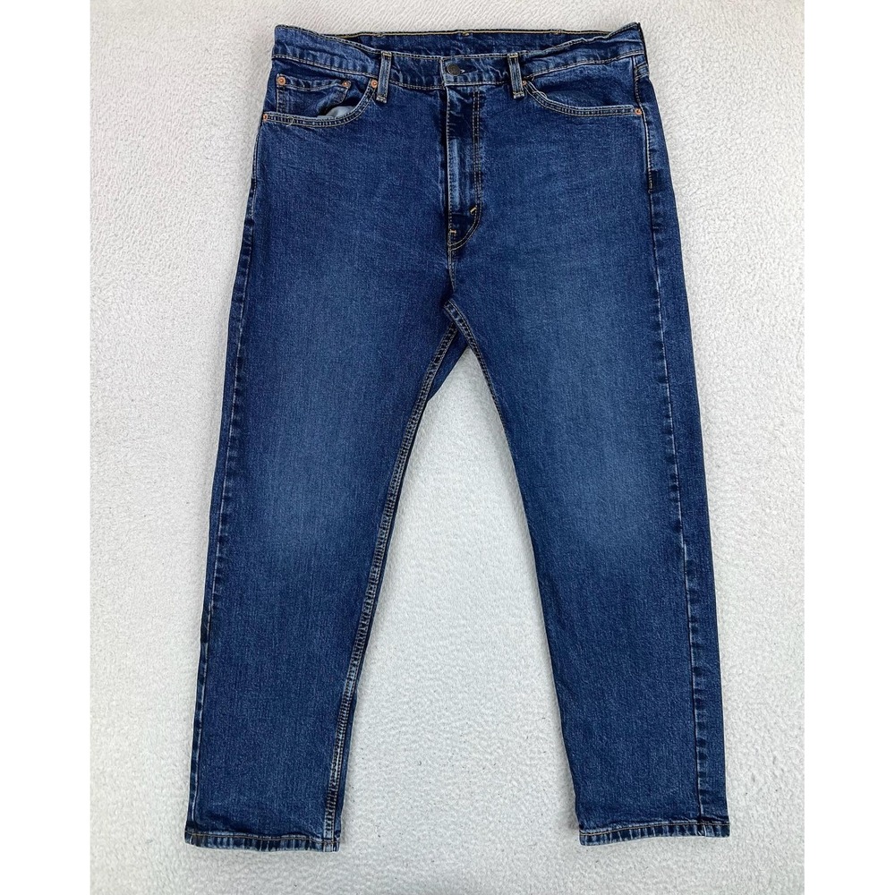 Levis 505 Jeans Mens 38x30 Blue Regular Straight Stretch Denim Medium Wash Pants